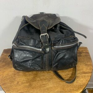 Rugby Vintage large unisex leather backpack